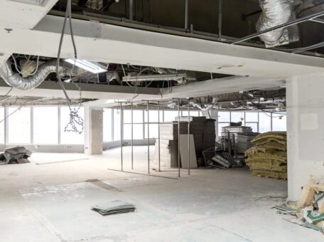 The inside of a commercial property in Perth that had asbestos and is now being torn apart as part of asbestos removal.