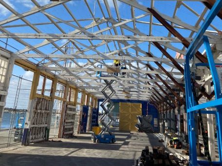 Daytime exposed roof panels photographed during an asbestos roof removal and replacement in Fremantle by Focus demolition.