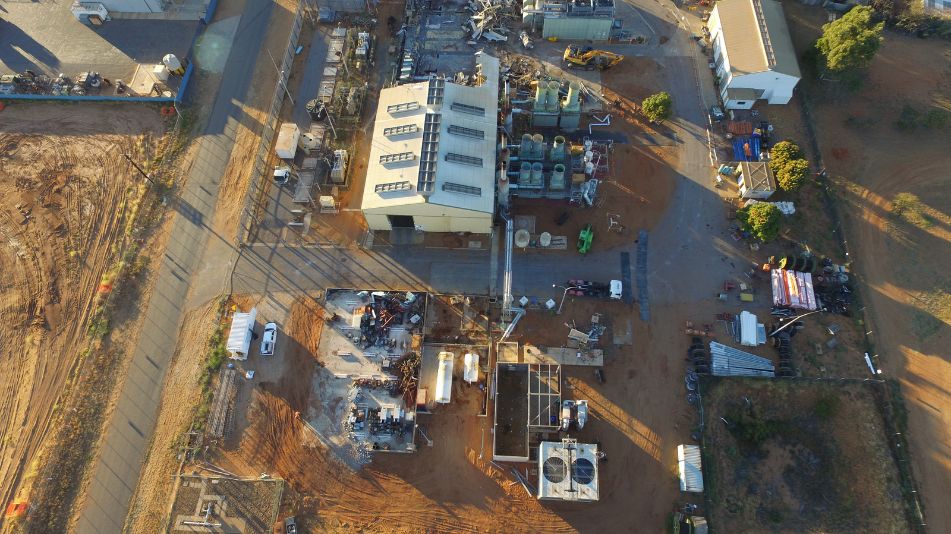 Birds eye view of the redundant Carnarvon Power Station which required full demolition and soil remediation.