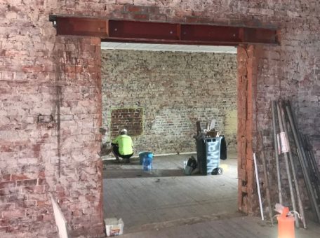 Internal demolition services being performed by Focus Demolition inside a red brick heritage listed building in Perth.