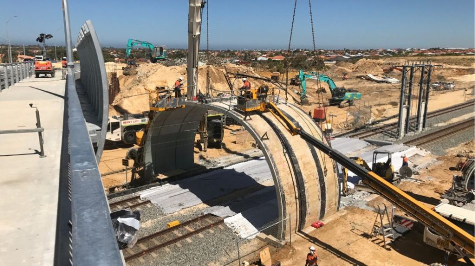 Demolition of the Mitchell Fwy Bridge in Perth being undertaken by Focus Demolition